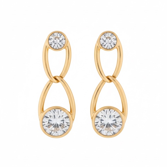 Bijoux Jewelry - Bijoux Gold-Tone Double Drop Crystal Earrings